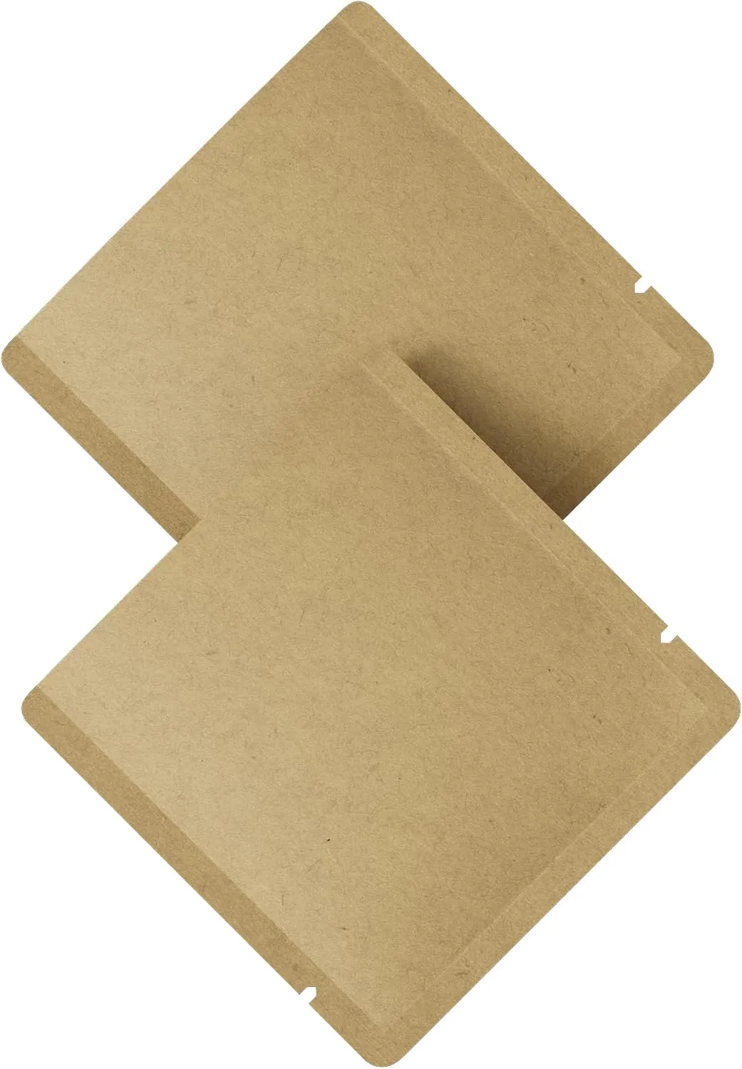 100 Kraft Paper Mylar Foil Flat Open Bottom Bags with Tear Notches for Sample Pack Travel Kit (Brown Kraft, 3.1 inches x 3.1 inches)