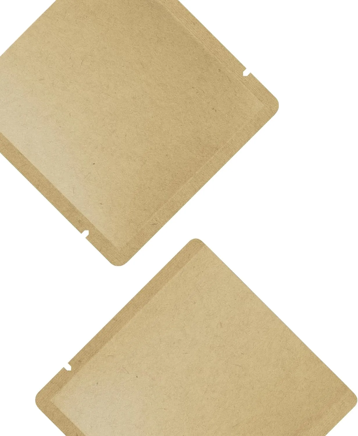 100 Kraft Paper Mylar Foil Flat Open Bottom Bags with Tear Notches for Sample Pack Travel Kit (Brown Kraft, 3.1 inches x 3.1 inches)