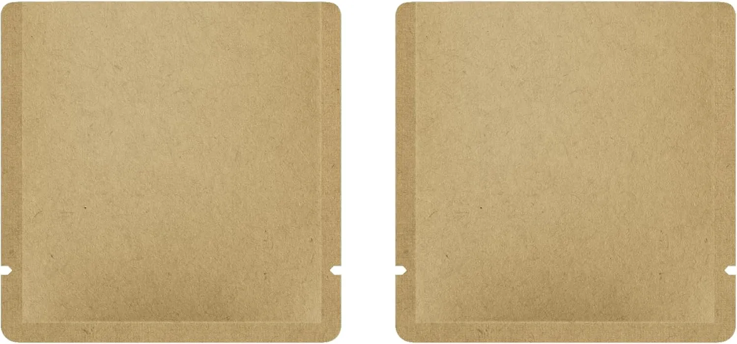 100 Kraft Paper Mylar Foil Flat Open Bottom Bags with Tear Notches for Sample Pack Travel Kit (Brown Kraft, 3.1 inches x 3.1 inches)