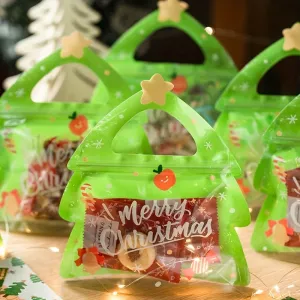 10pcs Special Shaped Christmas Gift Bags, Perfect For Birthdays, Parties And Candy Biscuit Chocolate Packaging