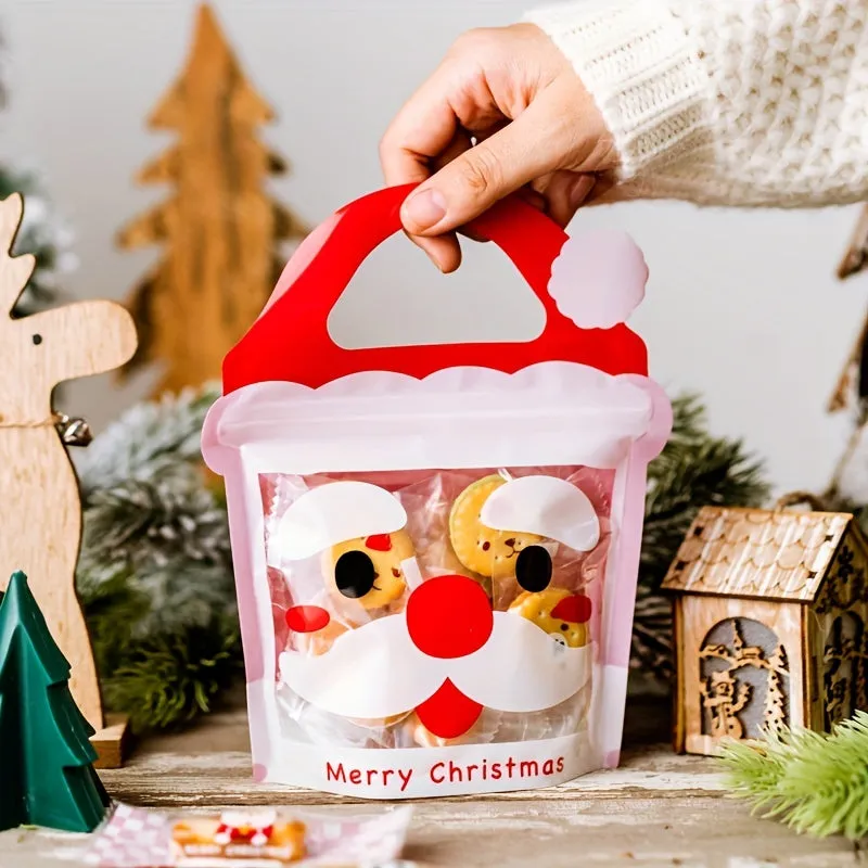 10pcs Special Shaped Christmas Gift Bags, Perfect For Birthdays, Parties And Candy Biscuit Chocolate Packaging