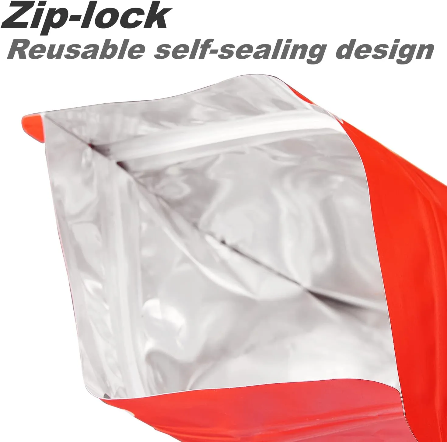 110 Pack Stand up Matte Metallic Ziplock Bags with Clear Front Window Heat-Sealable Resealable Solid Color Pouches for Food Storage Containers Organizer(Red,5.9 * 8.6 inch,Pack of 110)