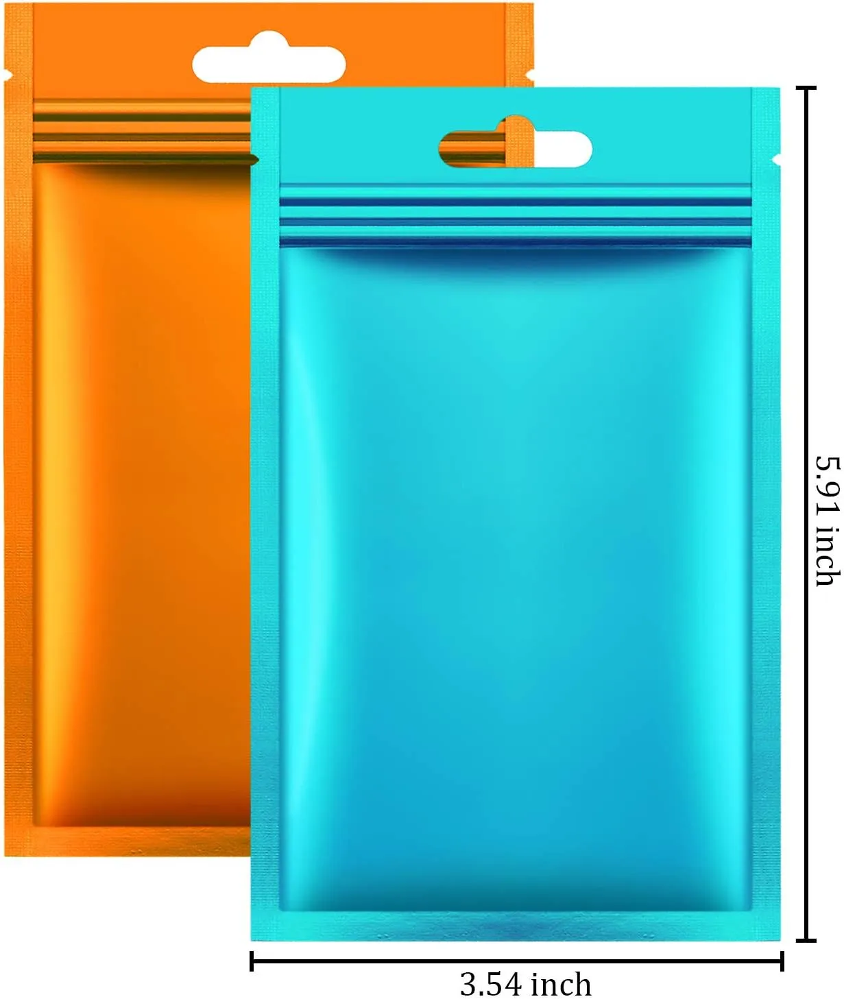 200 Pieces Film Resealable Bags Polyester Odor Proof Bags Aluminum Foil Food Storage Metallic Flat Zipper Sealable Pouch for Small Business Packaging Weed Candy Sample(9 x 15 cm,Multicolor)