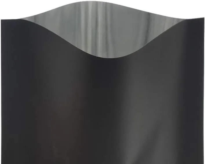 200PCS Double Sided Matte Black Mylar Foil Open Top Heat Seal Bags for Food Storage, Beauty/Travel Sample Pack (200, 2.4" x 3.5")