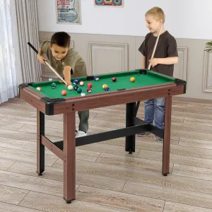 48 Inch  Pool Wooden Game Table with Full Set of Ballsfor Kids and Adults-Green