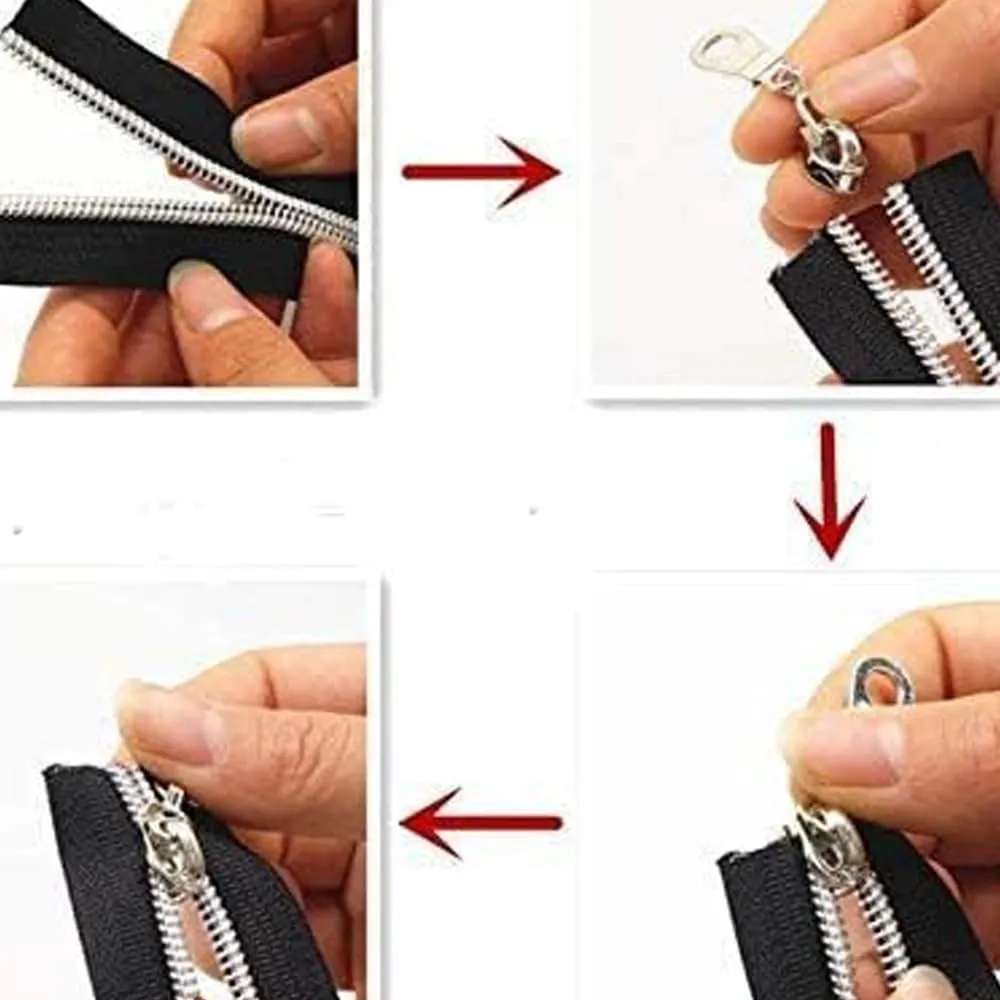 #5 Antique Brass Metallic Nylon Coil Zippers by The Yard Bulk Black Tape 10 Yards with 20pcs Sliders for DIY Sewing Tailor Craft Bag (Anti-Brass Black)