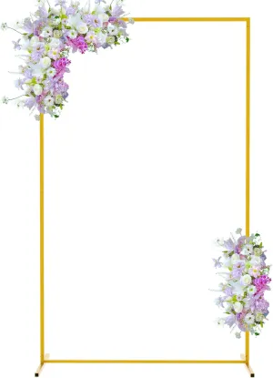 6.6FT x 3.3FT Gold Wedding Arches for Ceremony Rectangular Metal Balloon Arch Stand Kit Garden Floral Square Arch Frame Background for Anniversary Birthday Party Bridal Shower Decoration Home Decor
