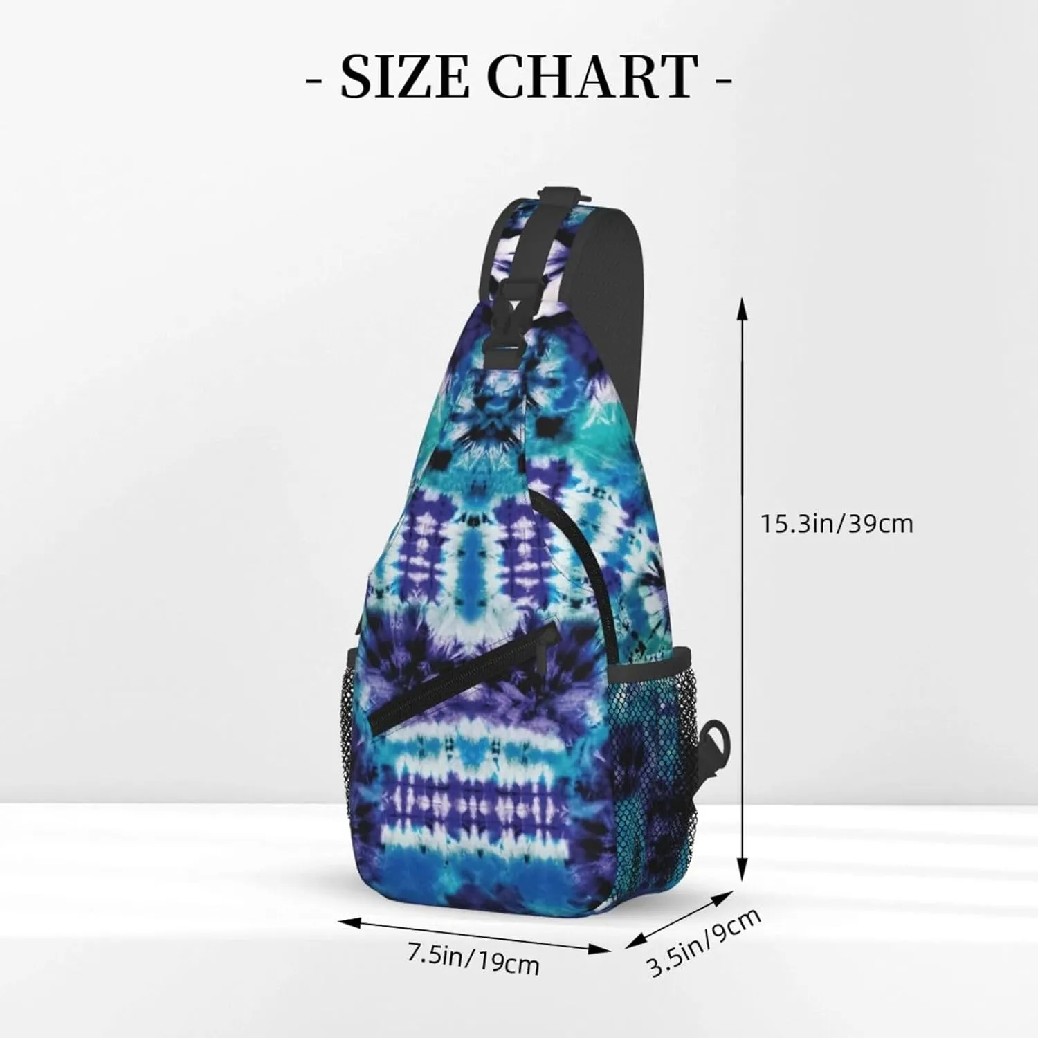 Abstract Rainbow Tie Dye Pattern Chest Bags Crossbody Sling Bag Shoulder Bag Travel Hiking Daypack For Men Women