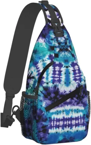 Abstract Rainbow Tie Dye Pattern Chest Bags Crossbody Sling Bag Shoulder Bag Travel Hiking Daypack For Men Women