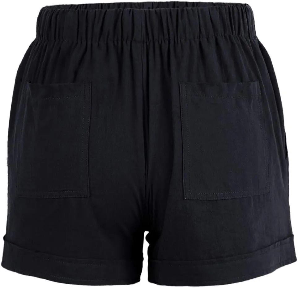Acelitt Women Comfy Drawstring Casual Elastic Waist Pocketed Shorts,S-3XL