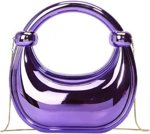 Acrylic Evening Clutch Purse for Women, Metallic Purse Evening Handbags Moon Hobo Bag, Gold Purse for Wedding Party Prom