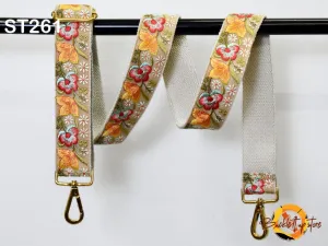 Adjustable Shoulder Tote Bags Strap Gift for Mother Messenger Bag Crossbody Straps  for Purses Embroidered Boho Guitar Strap Handbag Strap