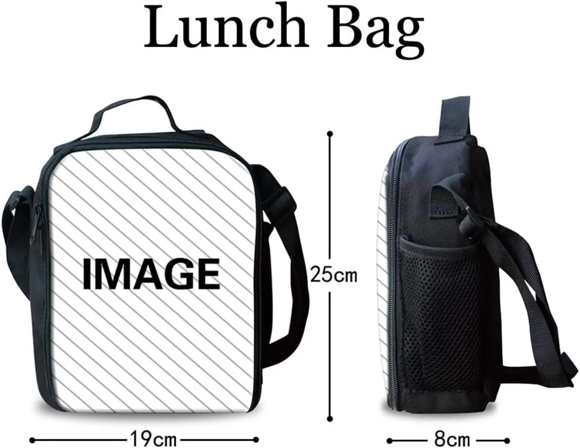 African Backpack for School Boys Lunch Box Black,Afro Boy School Bags Set with Lunchbag Pencil Case American Book Bags for Preschool/Elementary