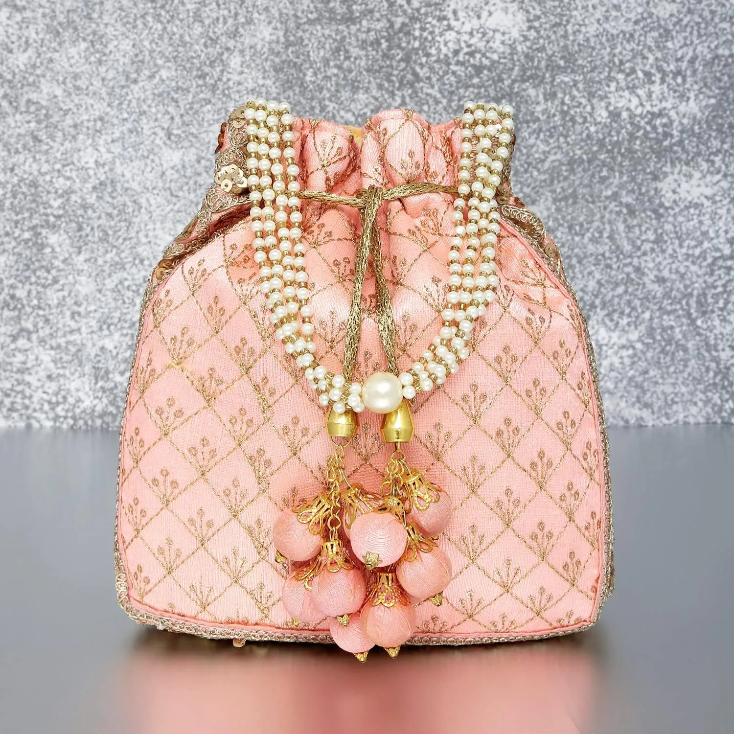 Aheli Potli Bag Gift for Women Handmade Evening Wristlet Handbag Stylish Bridal Purse Fashion Bag