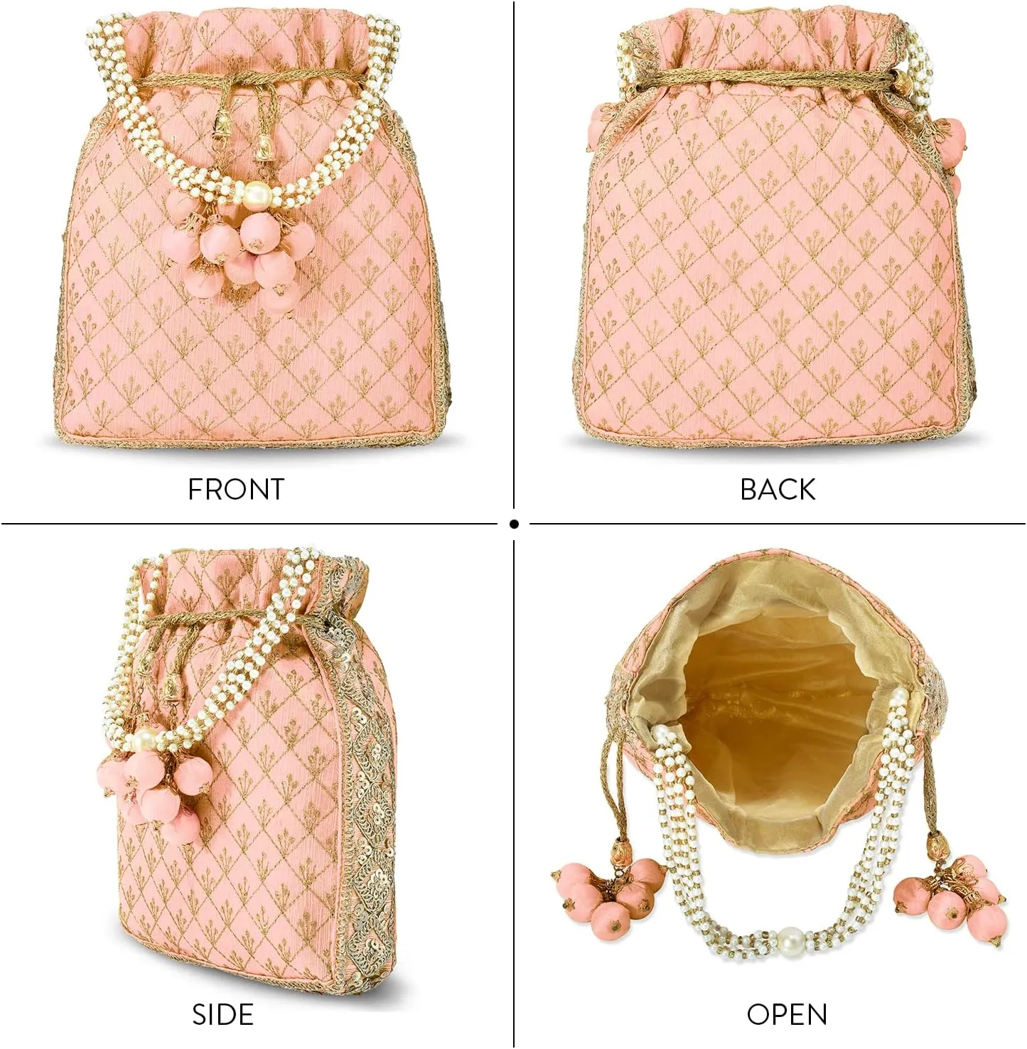 Aheli Potli Bag Gift for Women Handmade Evening Wristlet Handbag Stylish Bridal Purse Fashion Bag