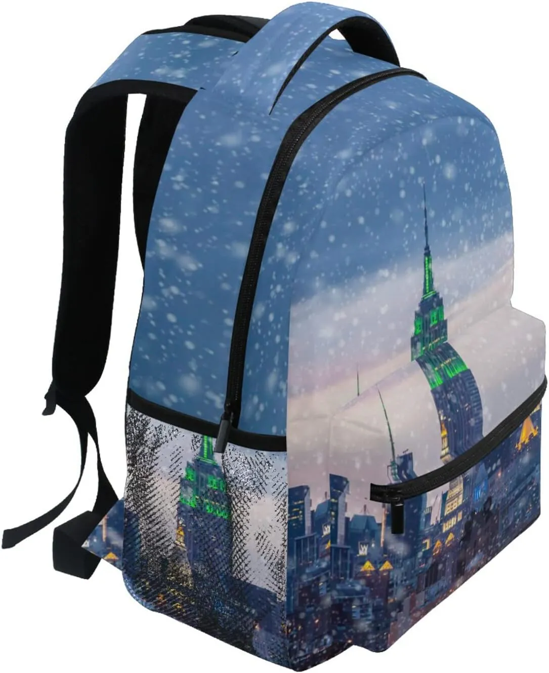 ALAZA Snow Falling Down in New York City Unisex Schoolbag Travel Laptop Bags Casual Daypack Book Bag