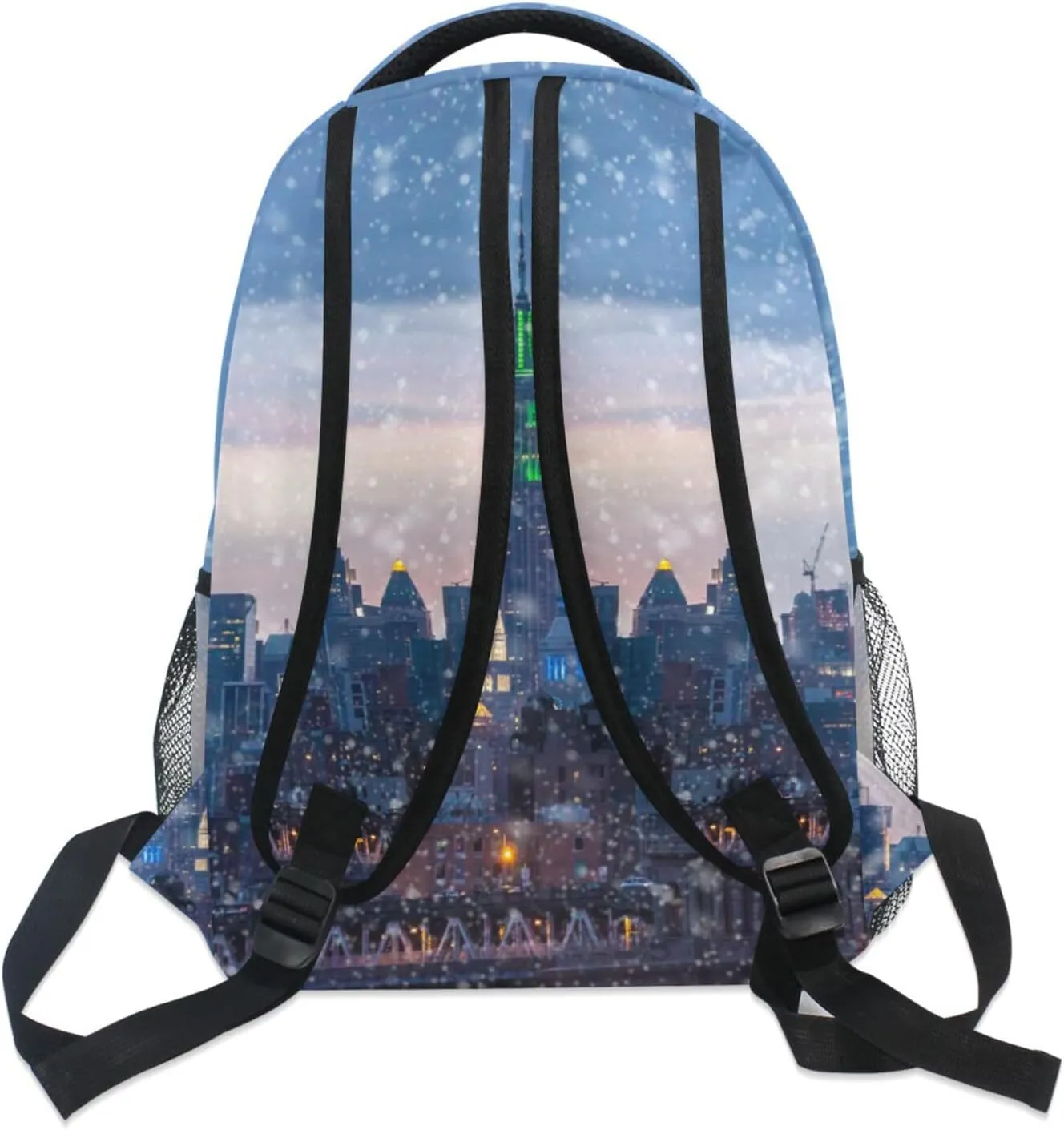 ALAZA Snow Falling Down in New York City Unisex Schoolbag Travel Laptop Bags Casual Daypack Book Bag