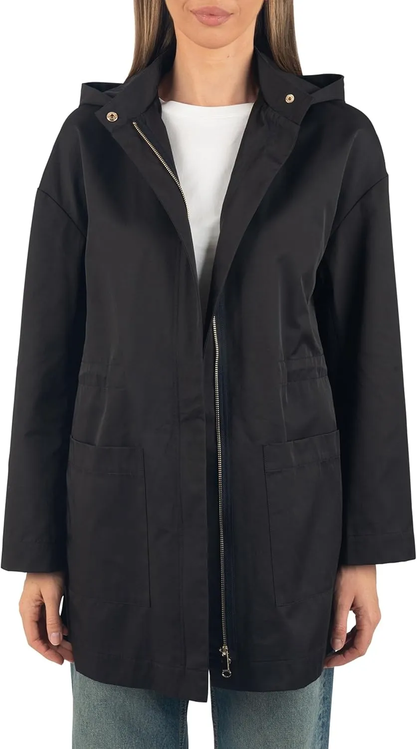 Alpine Swiss Lorie Womens Rain Jacket Removable Hood Long Rain Coat Trench Coat Windbreaker