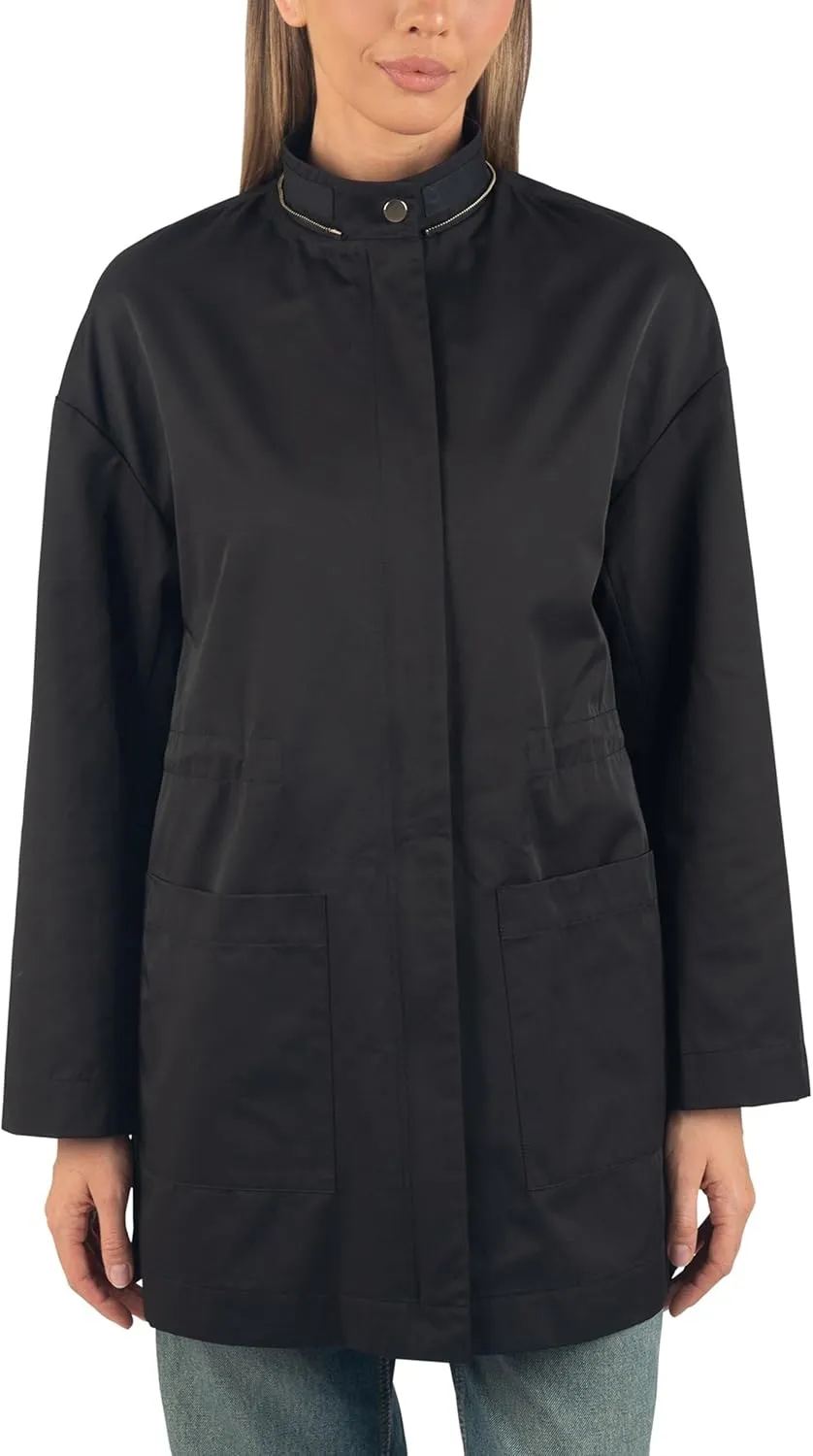 Alpine Swiss Lorie Womens Rain Jacket Removable Hood Long Rain Coat Trench Coat Windbreaker