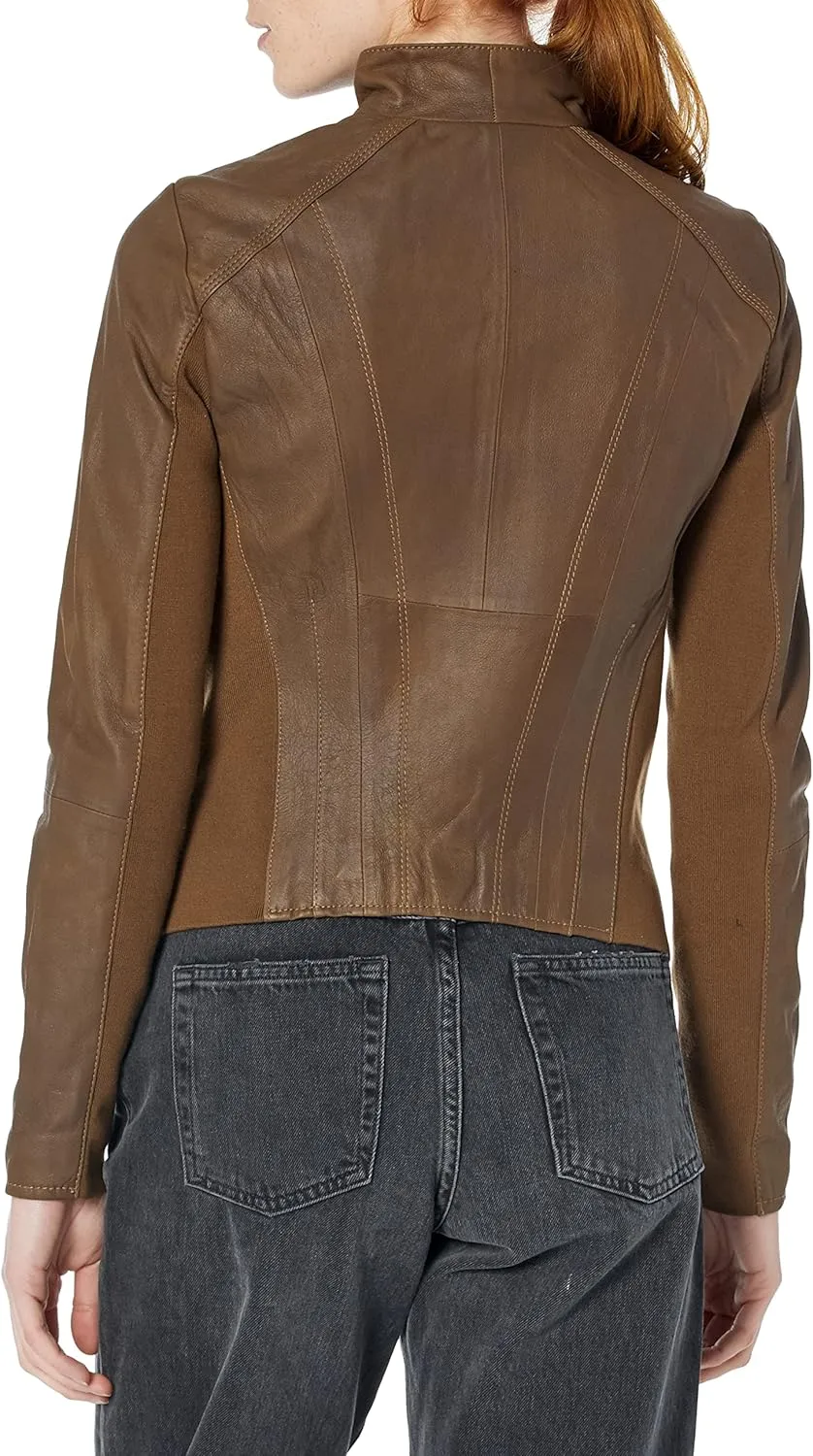 Andrew Marc Women's Asymmetrical Felix Leather Moto Jacket