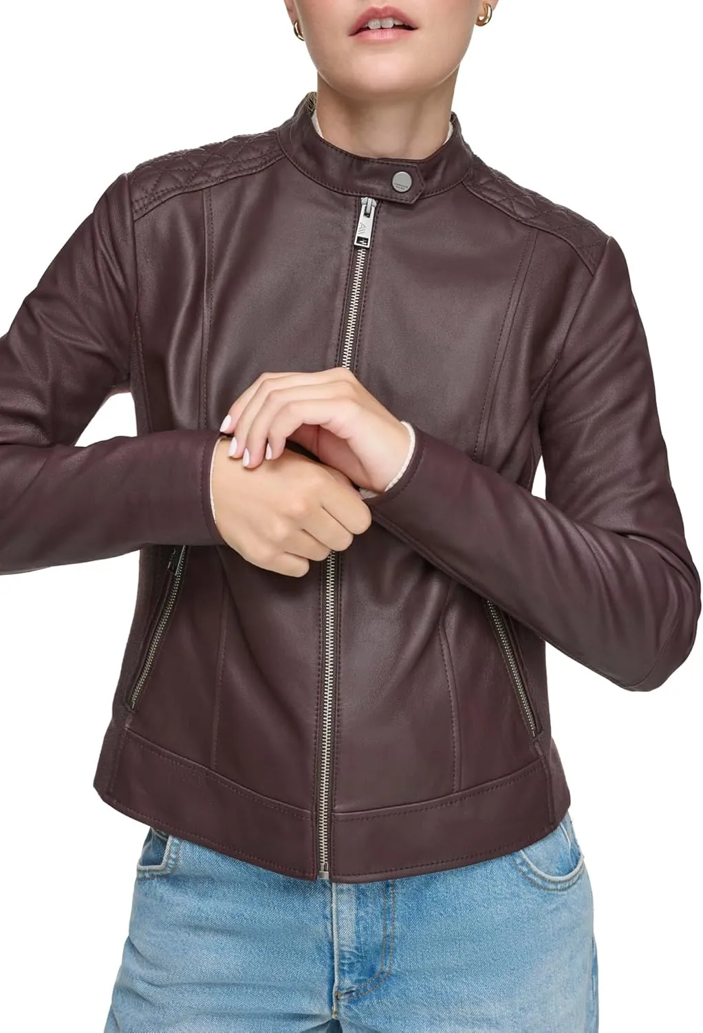 Andrew Marc Women's Glenbrook Leather Racer Jacket