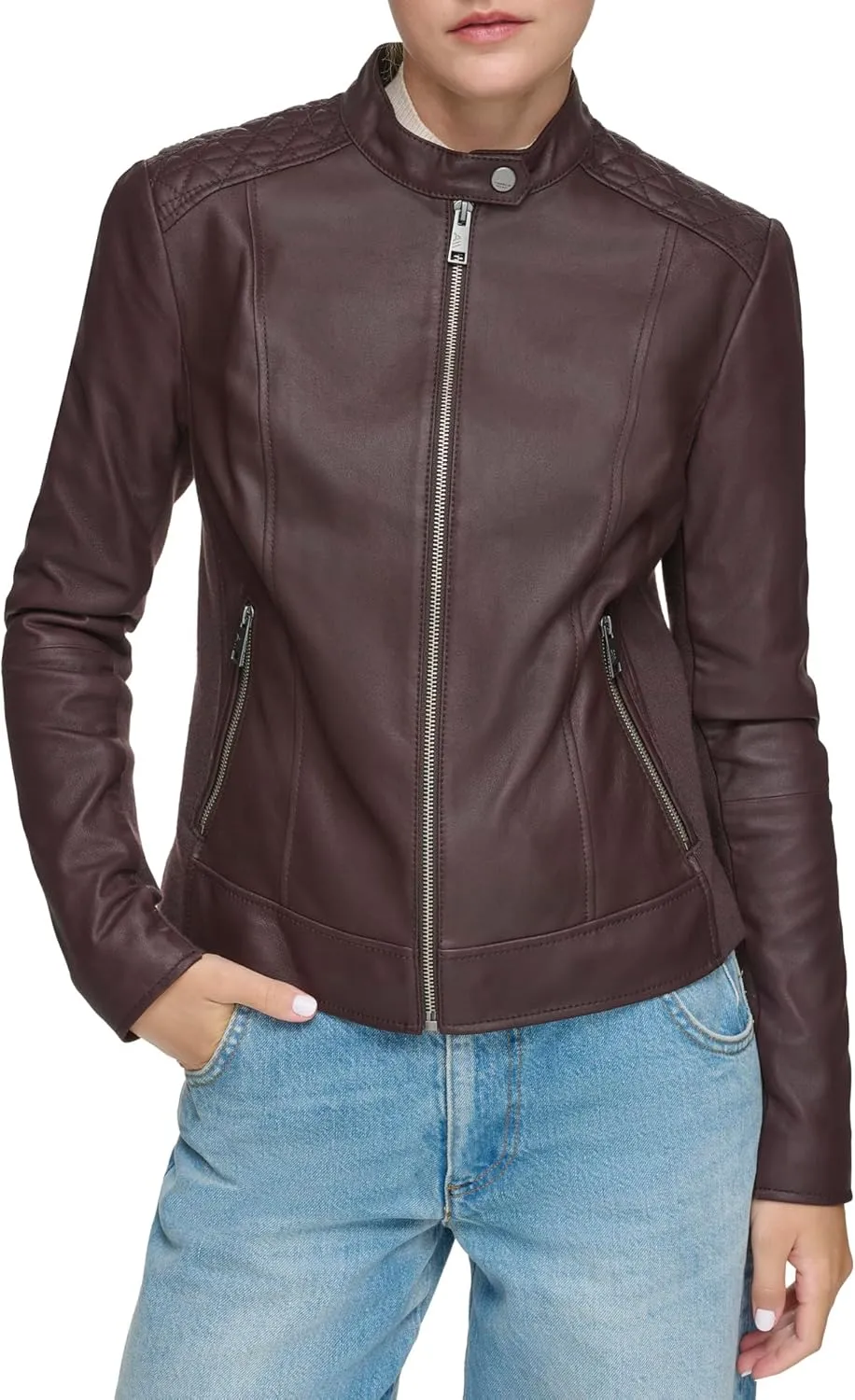 Andrew Marc Women's Glenbrook Leather Racer Jacket
