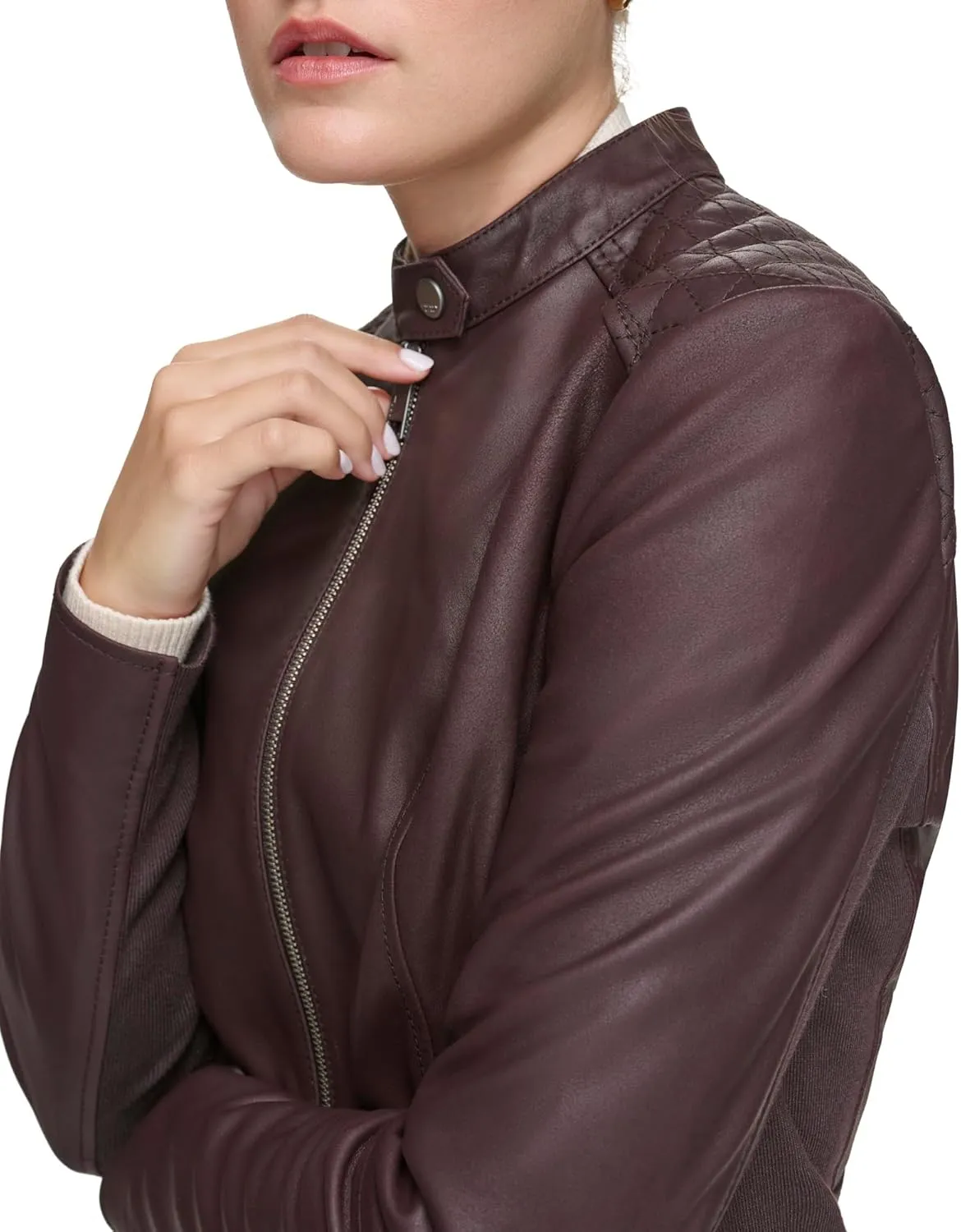 Andrew Marc Women's Glenbrook Leather Racer Jacket