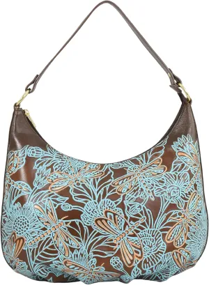 Anuschka Women's Original Hand-Painted Genuine Leather Ruched Hobo