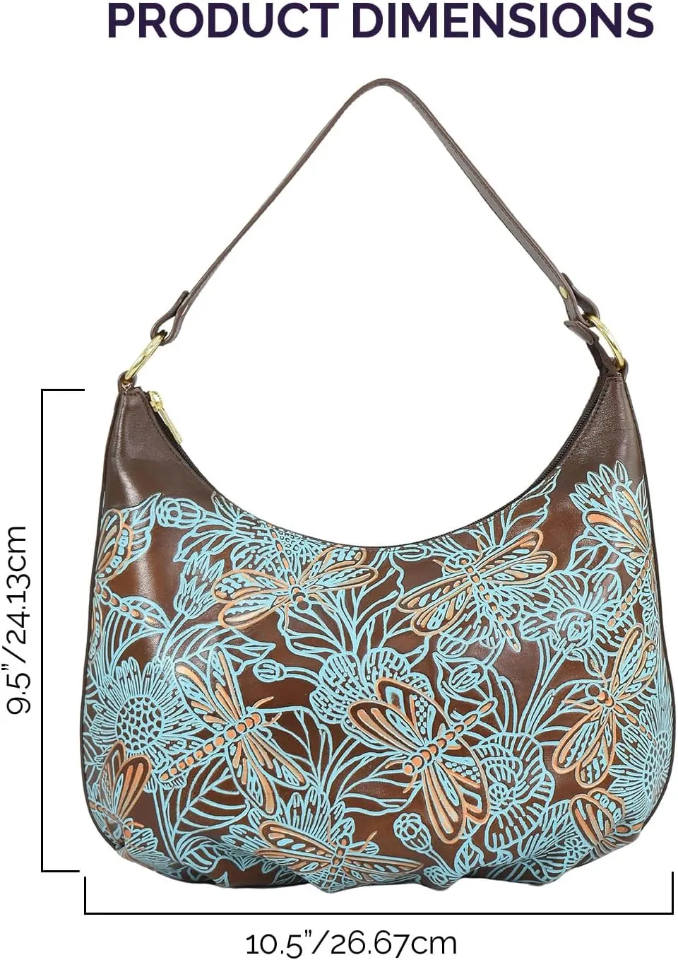 Anuschka Women's Original Hand-Painted Genuine Leather Ruched Hobo