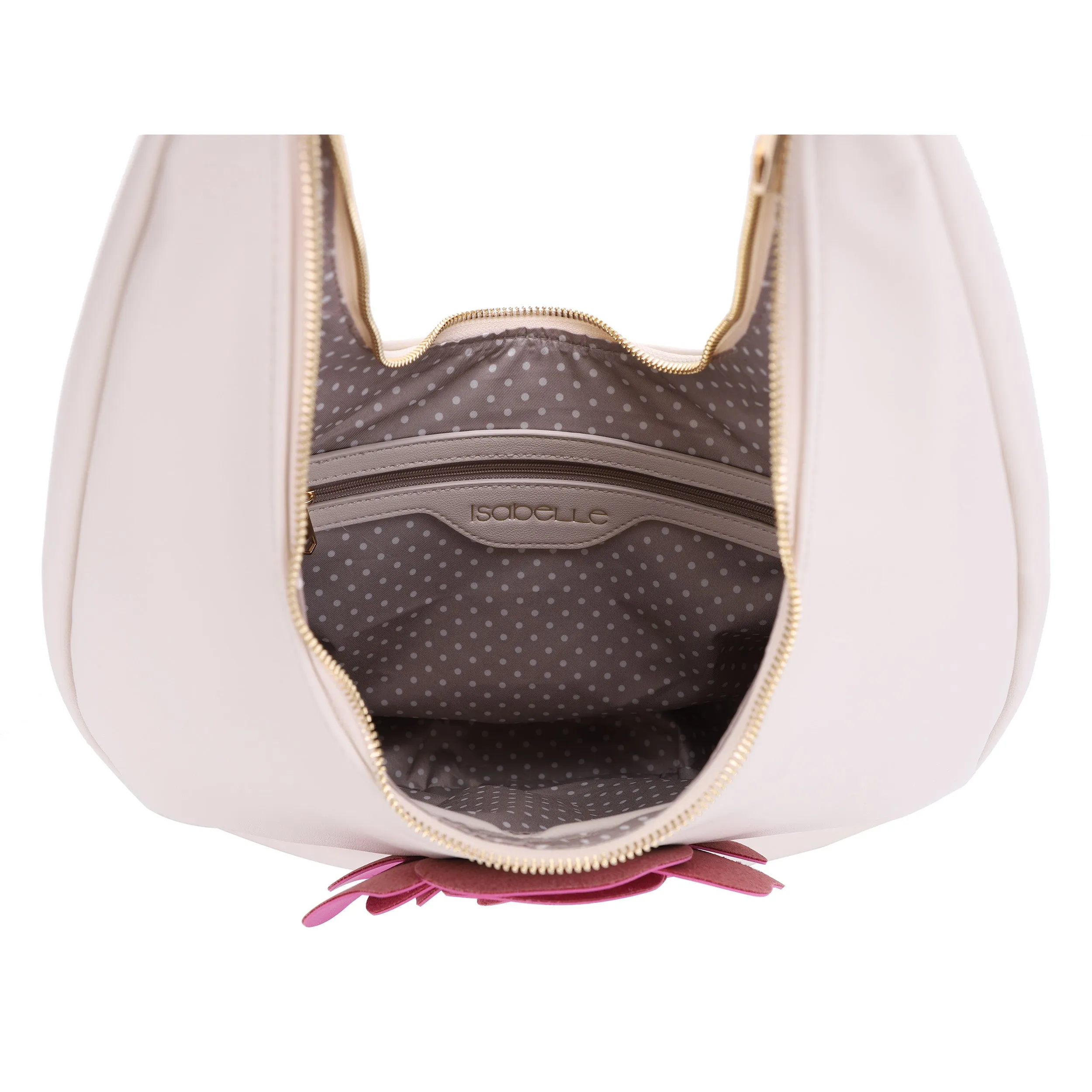 AS20668 Contrast Flower Applique Embellished Hobo