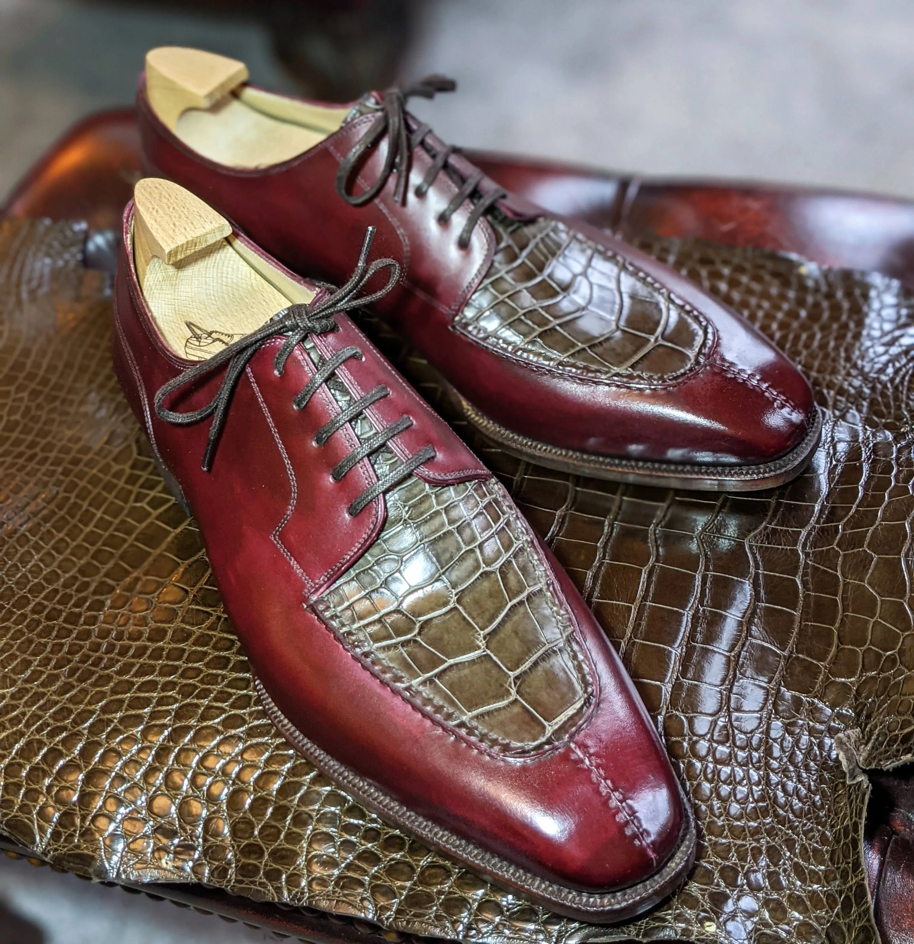 Ascot Kaan - Bordeaux Calf & Caviar Alligator