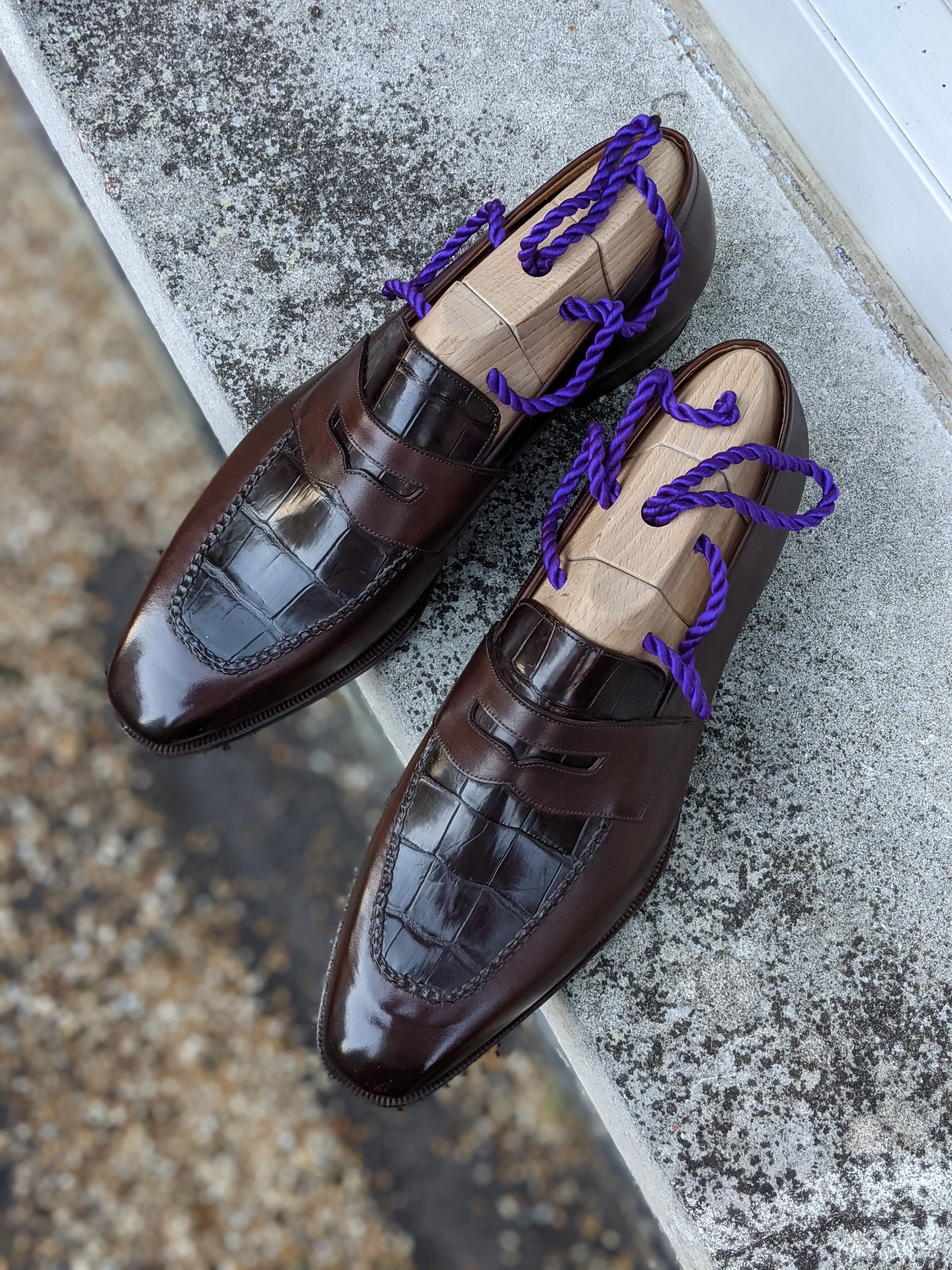 Ascot Sinatra - Brown Crocodile & Brown Calf