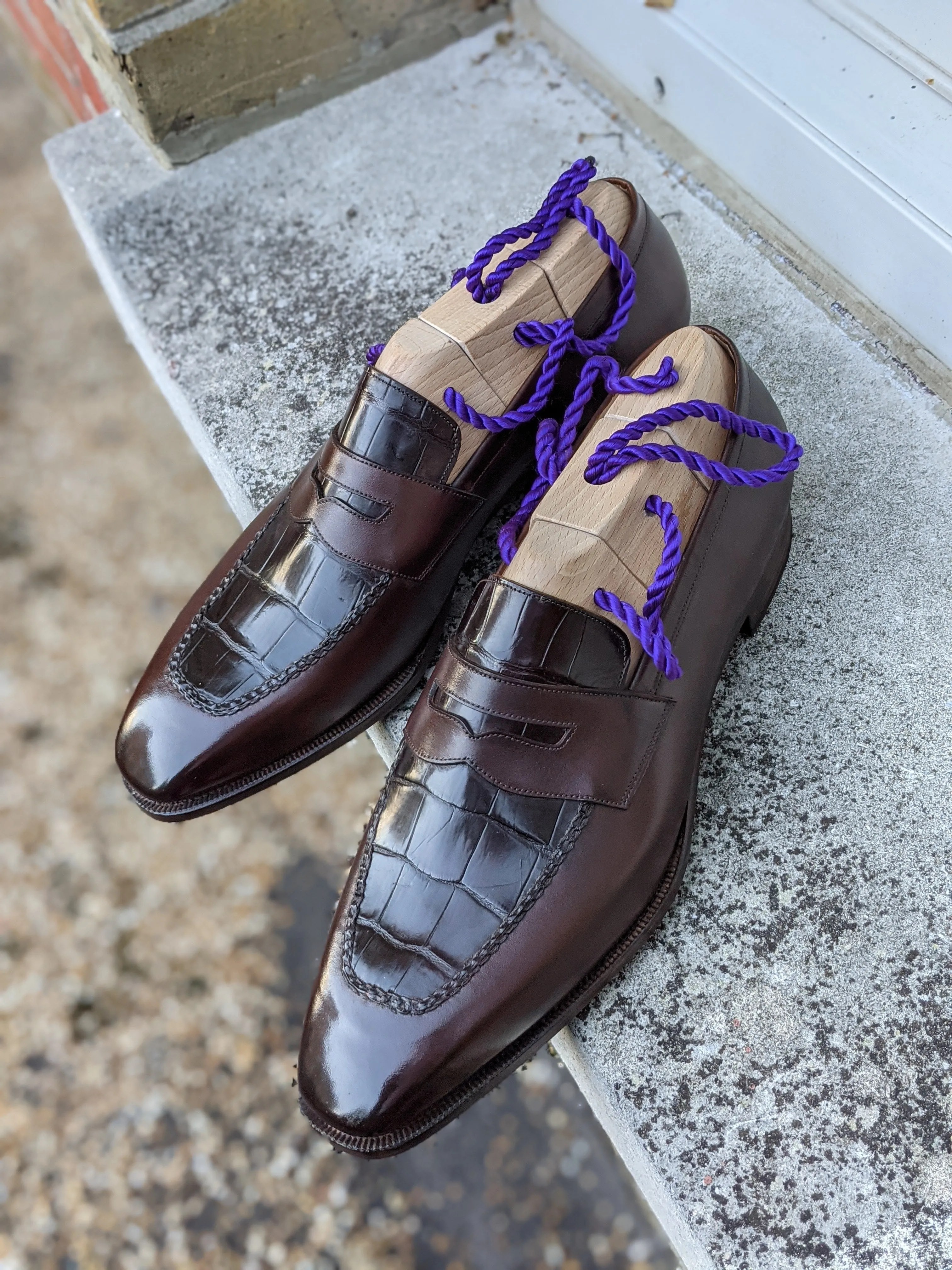 Ascot Sinatra - Brown Crocodile & Brown Calf
