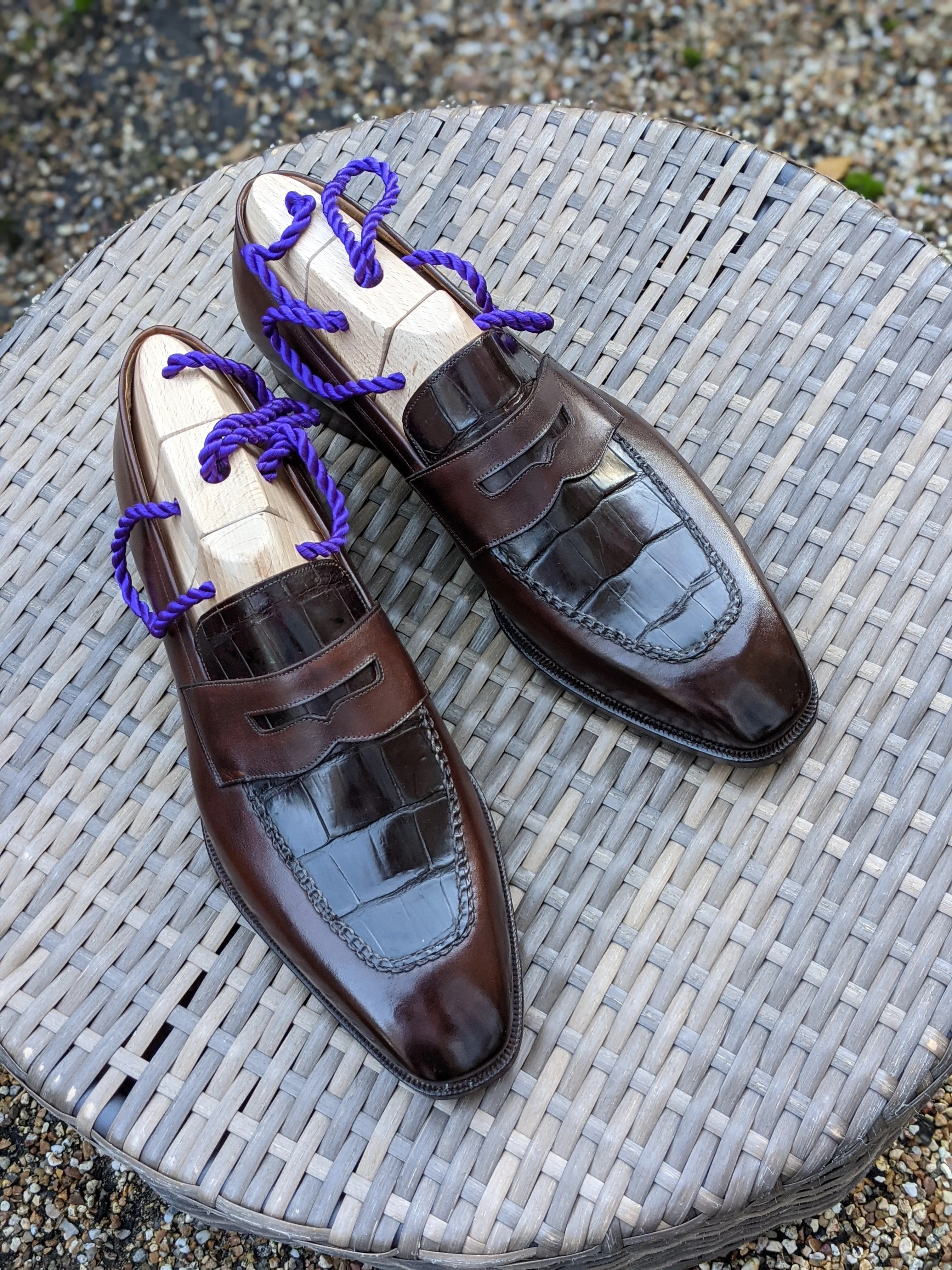 Ascot Sinatra - Brown Crocodile & Brown Calf