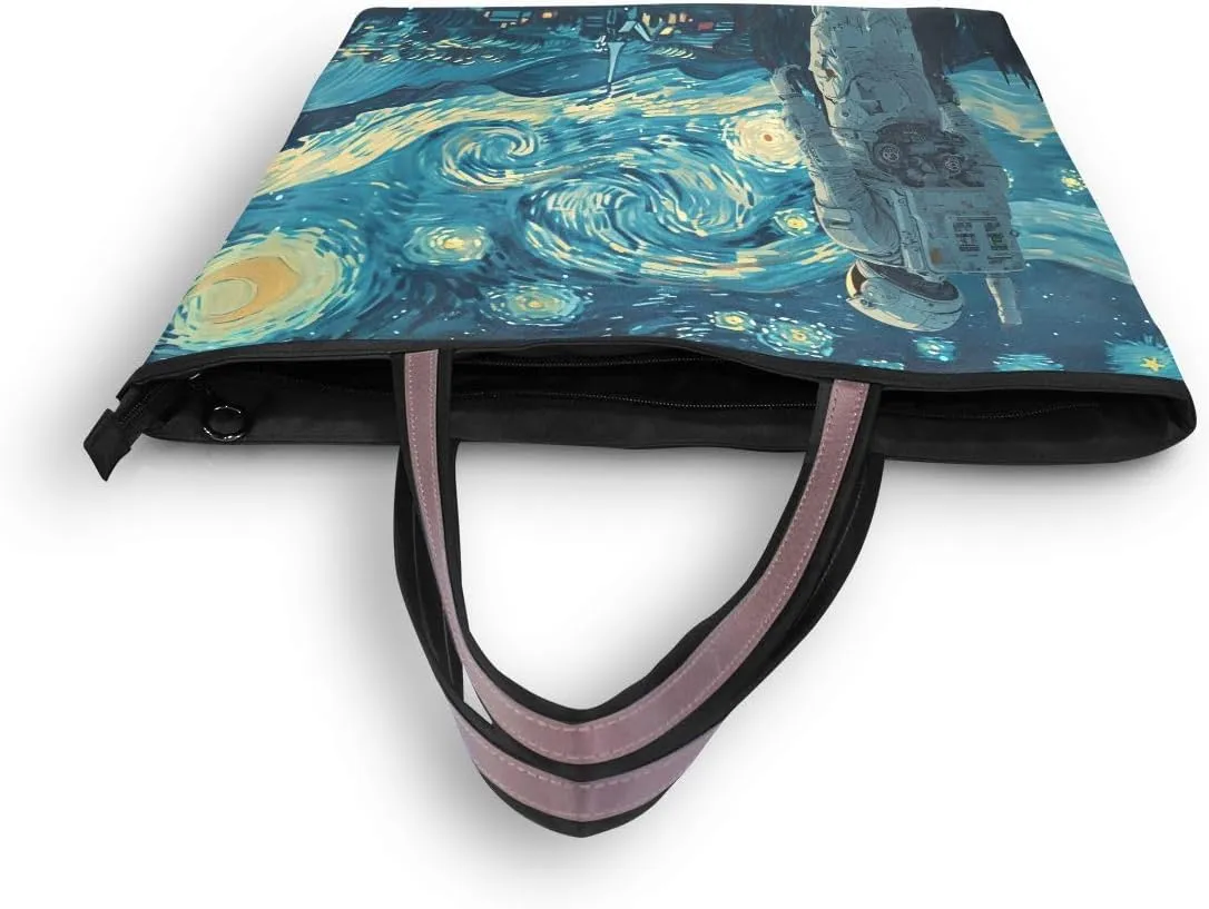 Astronaut Van Gogh Shoulder Bags Large Handle Ladies Handbag