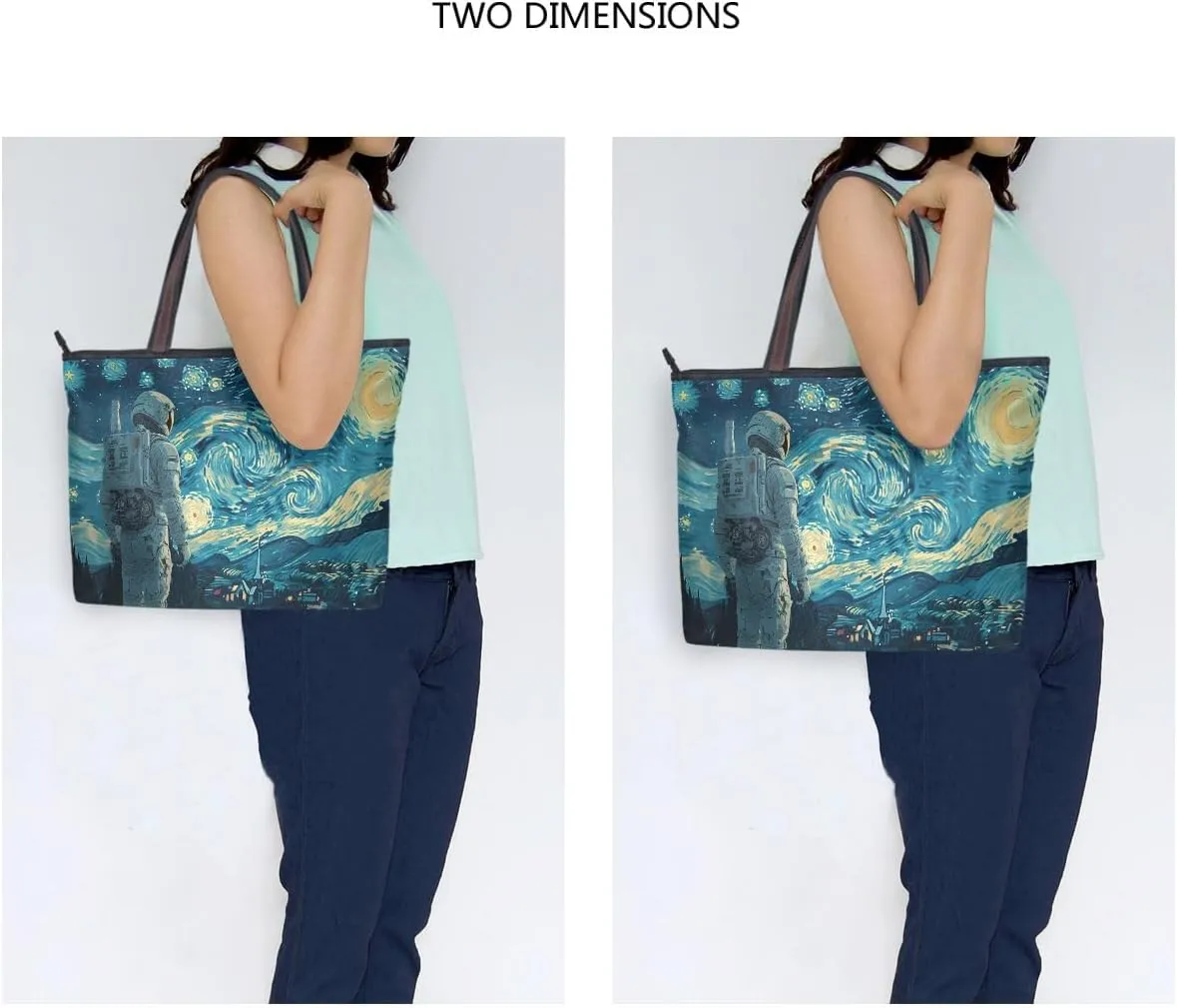 Astronaut Van Gogh Shoulder Bags Large Handle Ladies Handbag