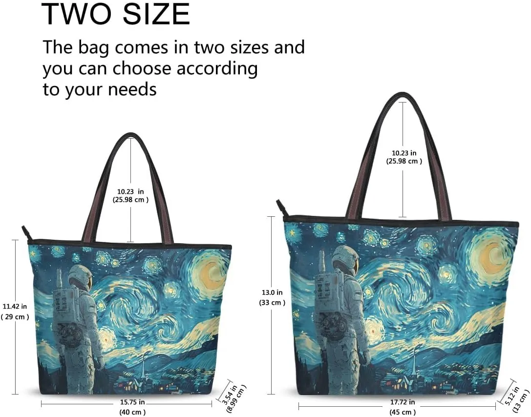 Astronaut Van Gogh Shoulder Bags Large Handle Ladies Handbag