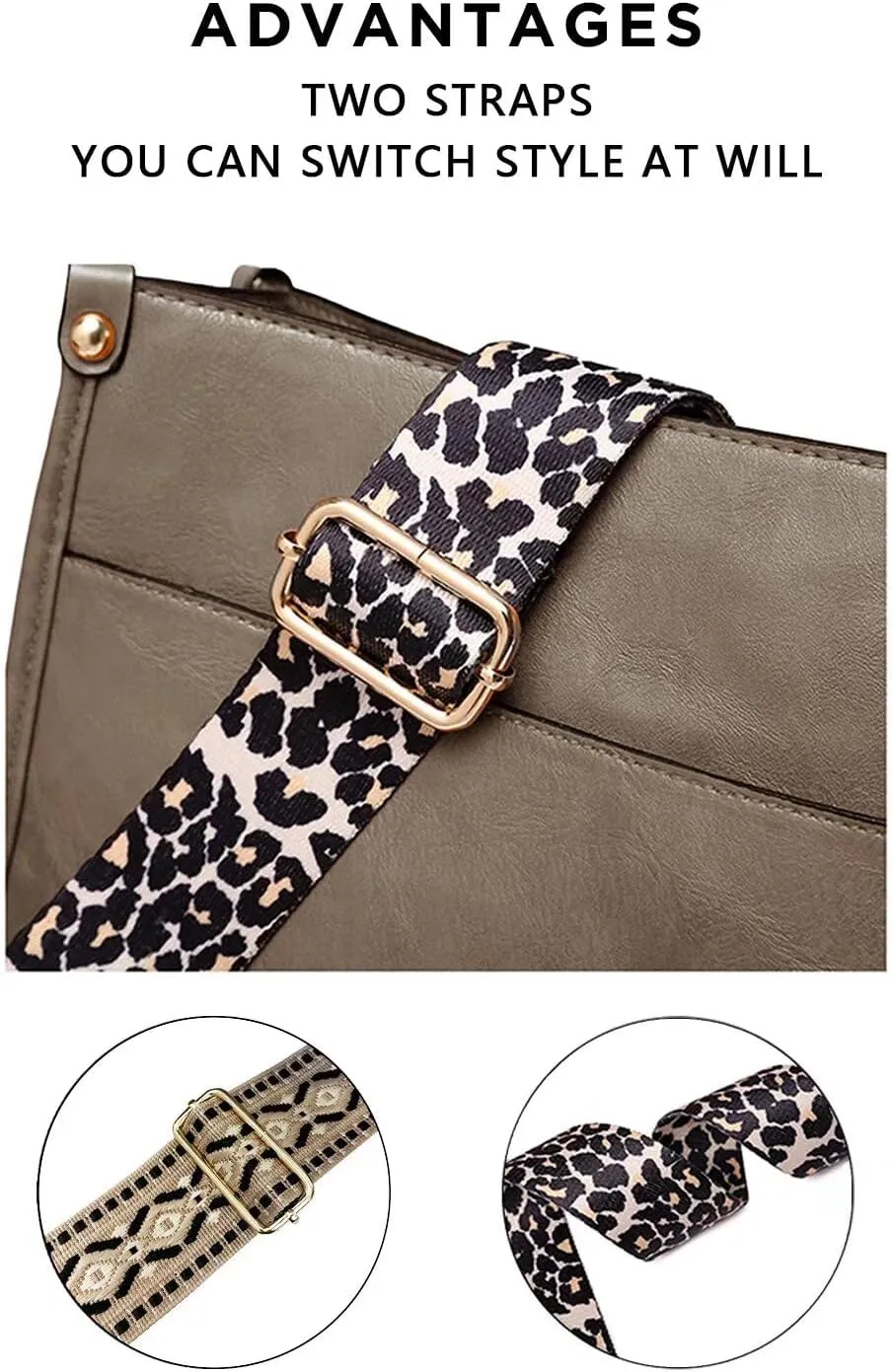 AUYOCO Vegan Leather Crossbody Bags for Women, Crossbody Purse with Guitar Strap Zipped Pockets Handbag Shoulder Bag