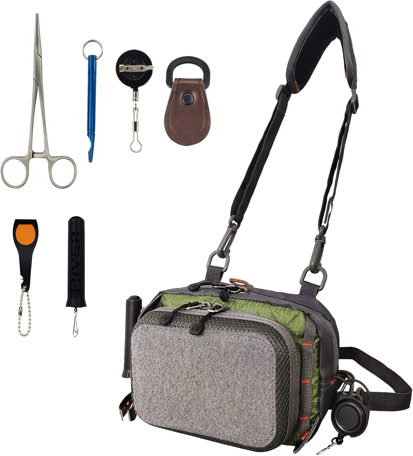 Aventik Fly Fishing Chest Bag Ultra Light Multiple Pockets Chest Pack with Vest Pack Tool Combo