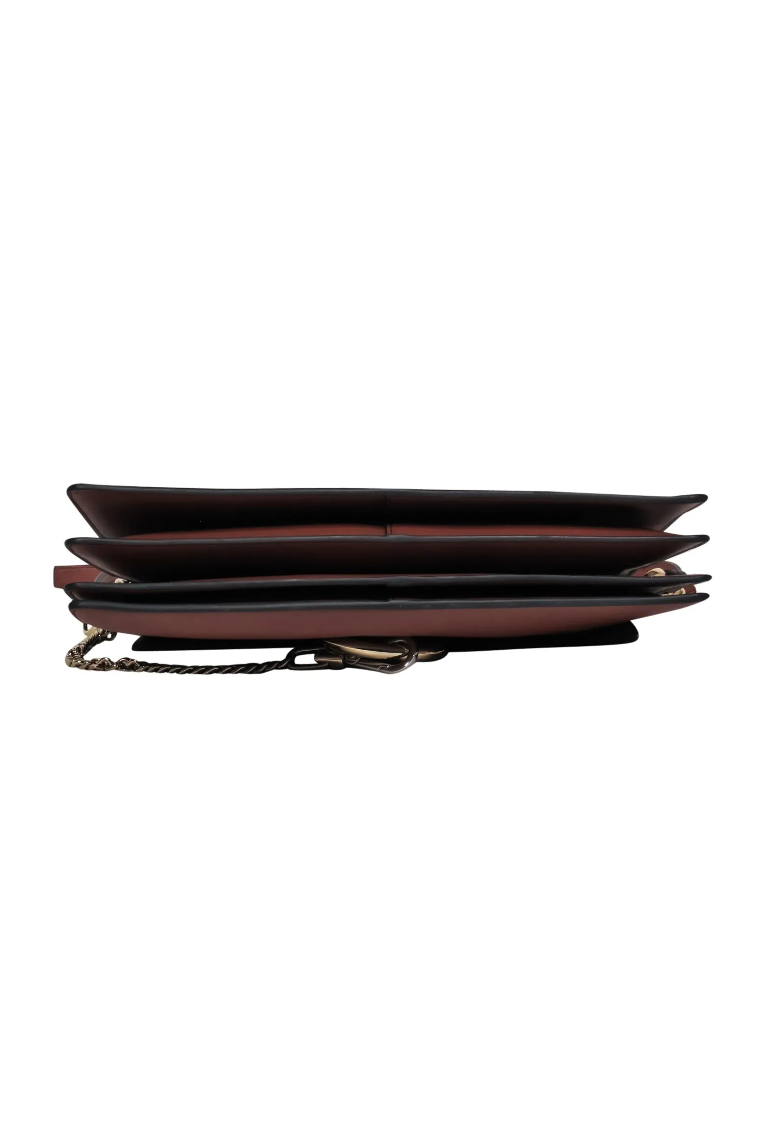 Bag Shoulder Suede Fold-Over Brown Door-to-door w/ "Faye" Chloe Supportive Hardware & Leather - Ring
