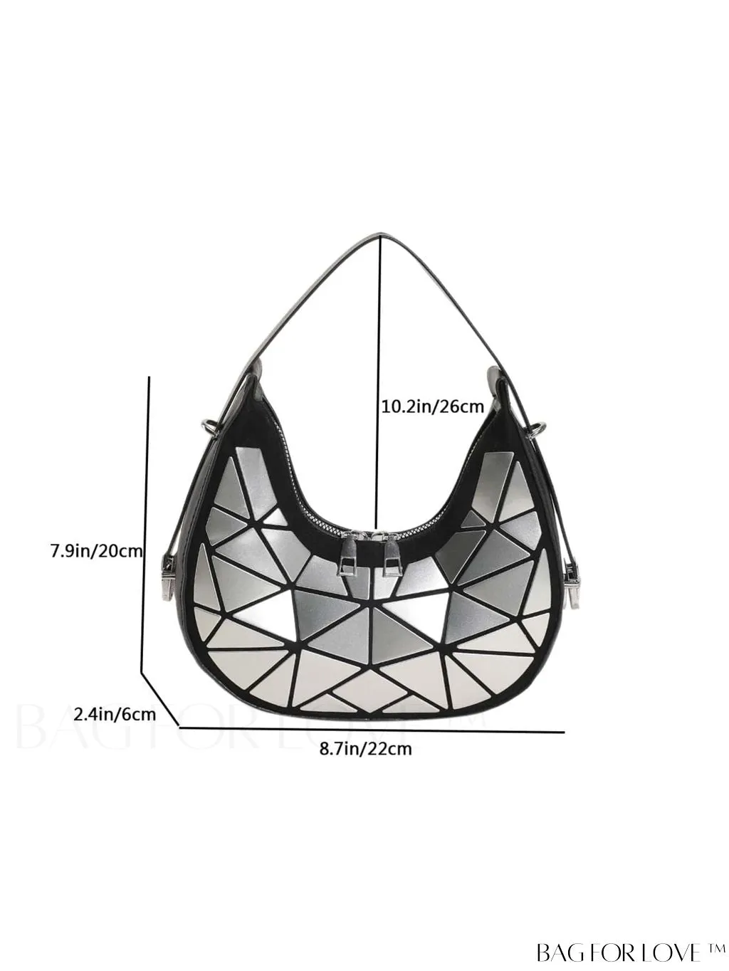 BagForLove - Chic Metallic Geometric Glossy Underarm Bag
