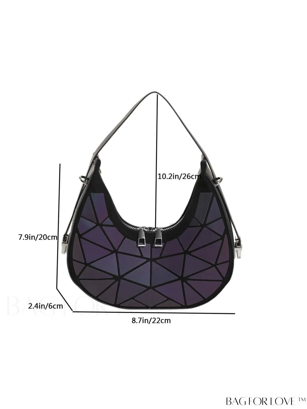 BagForLove - Chic Metallic Geometric Glossy Underarm Bag
