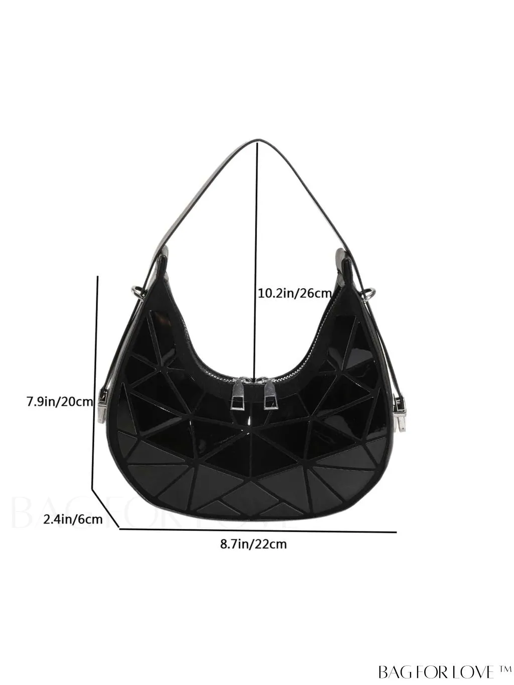 BagForLove - Chic Metallic Geometric Glossy Underarm Bag
