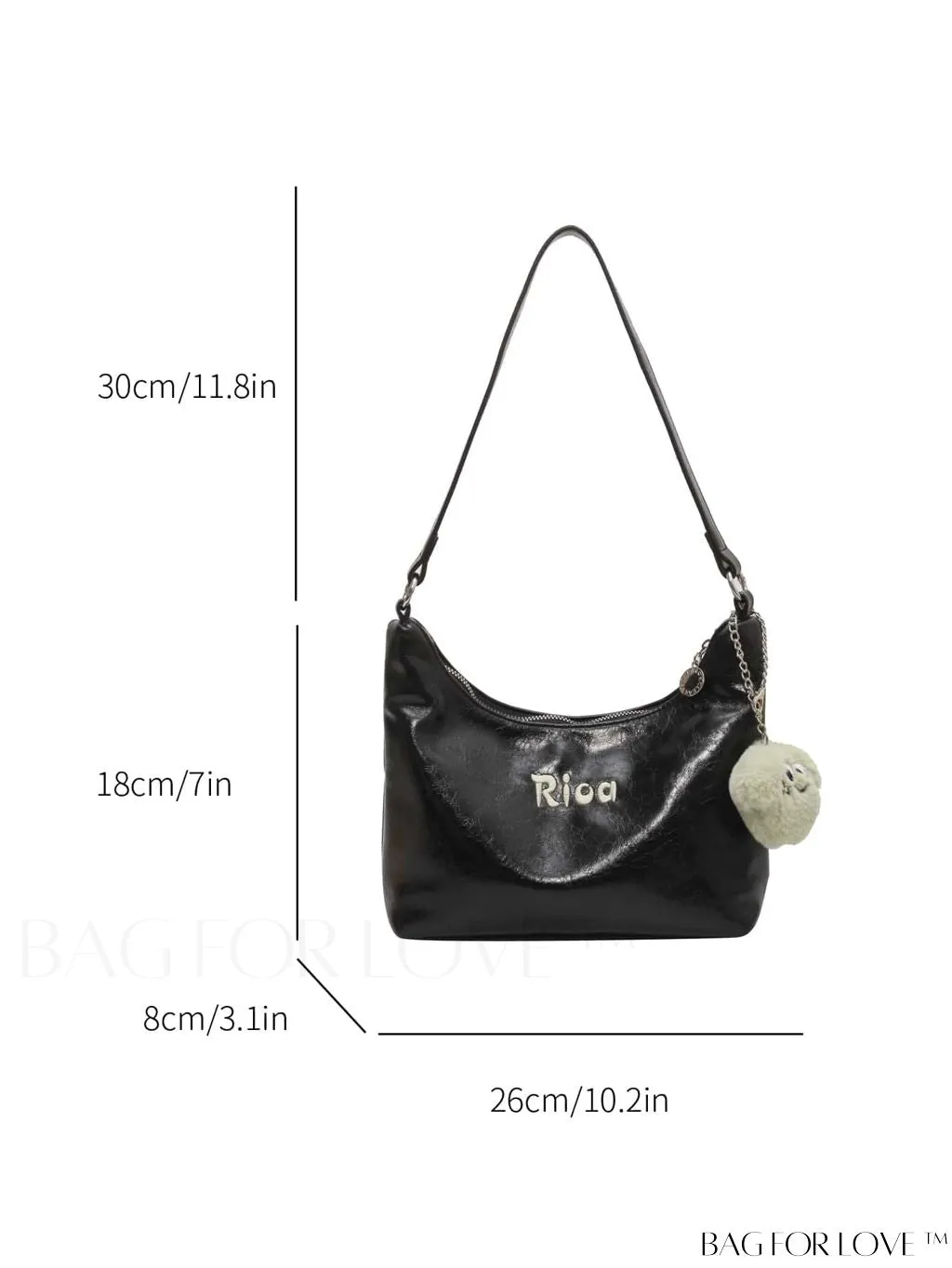BagForLove - Stylish Metallic Pendant with Glossy Letter Design - Enhance Your Style!