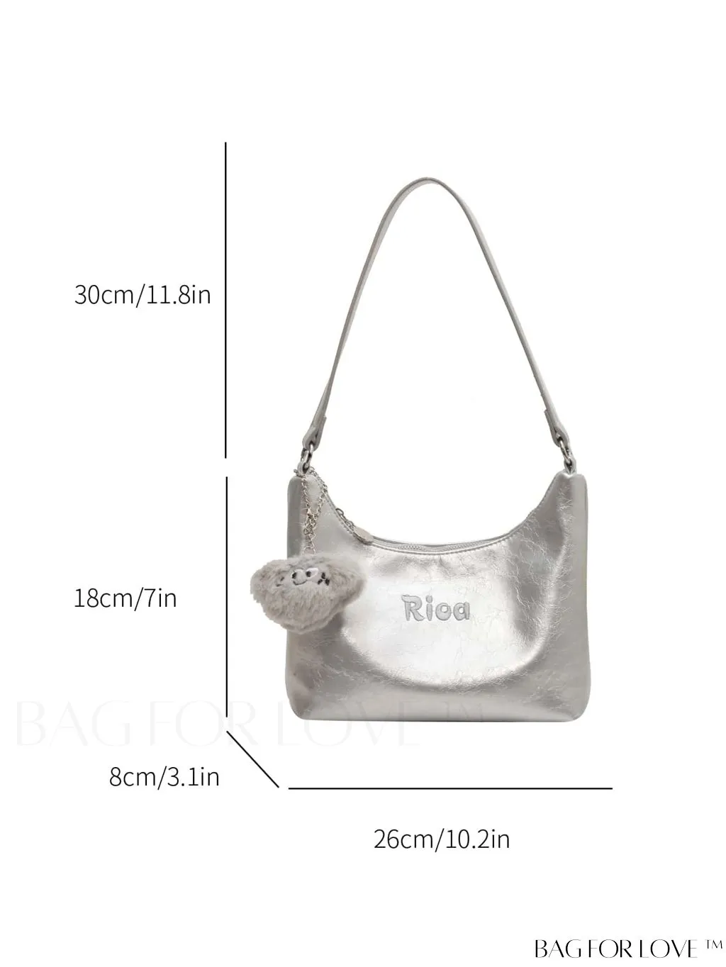 BagForLove - Stylish Metallic Pendant with Glossy Letter Design - Enhance Your Style!