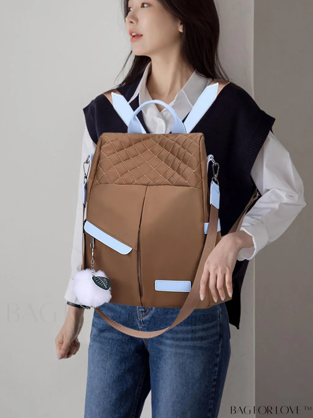 BagForLove - Versatile Multi-Pocketed Backpack with Embellished Pendant