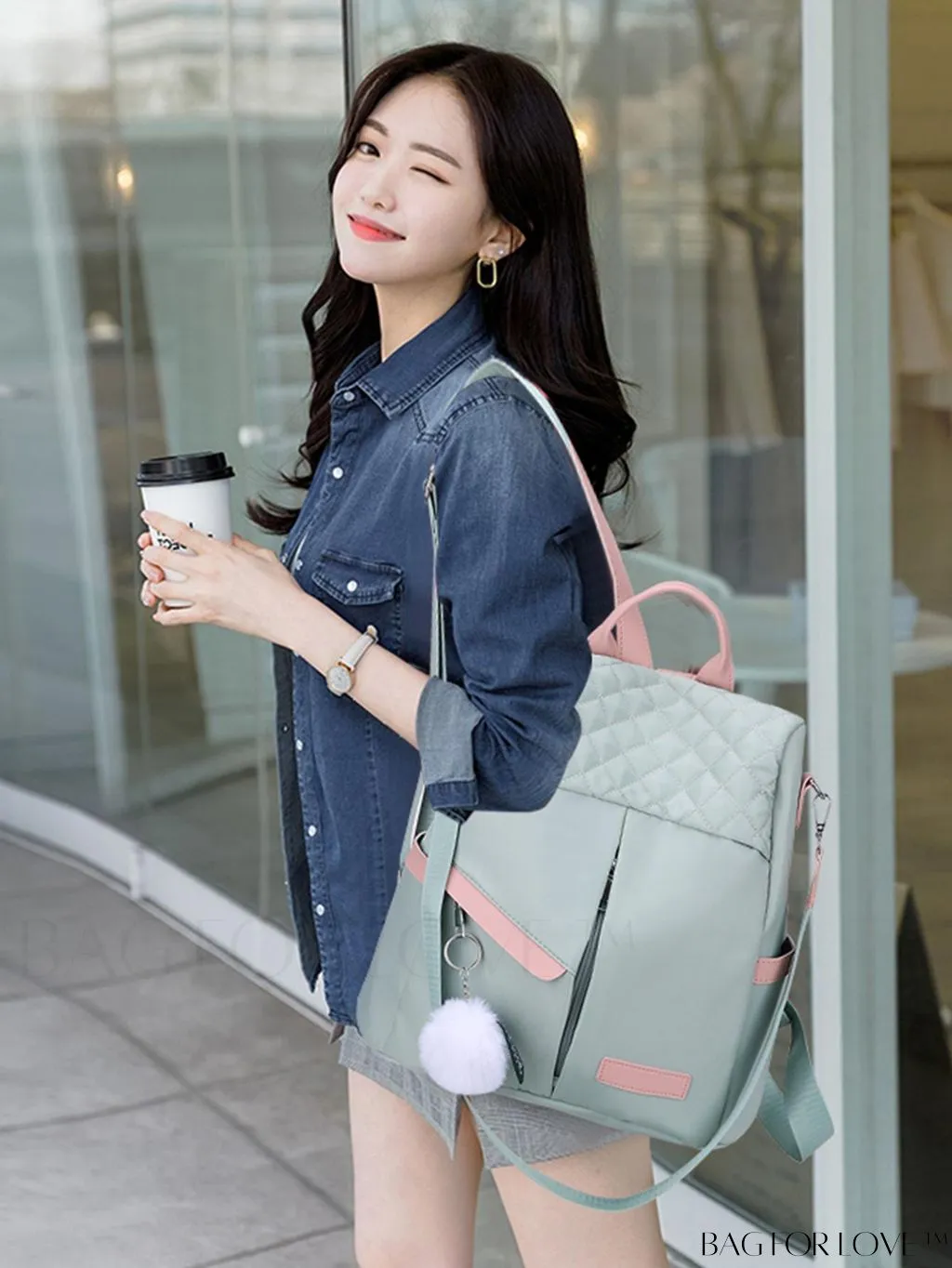 BagForLove - Versatile Multi-Pocketed Backpack with Embellished Pendant