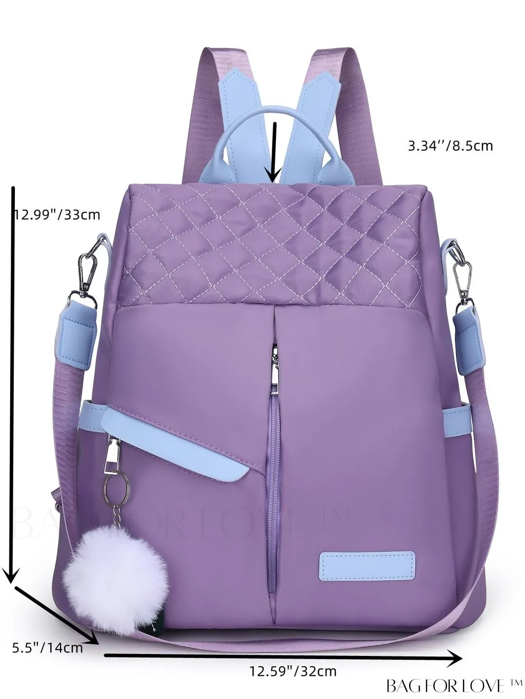 BagForLove - Versatile Multi-Pocketed Backpack with Embellished Pendant