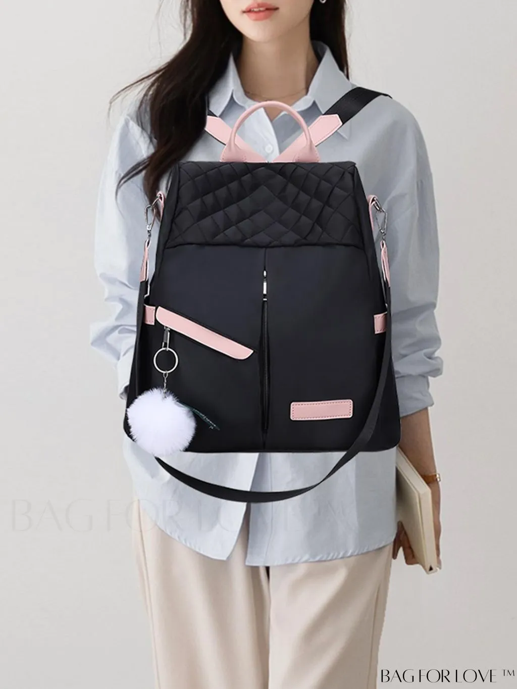BagForLove - Versatile Multi-Pocketed Backpack with Embellished Pendant