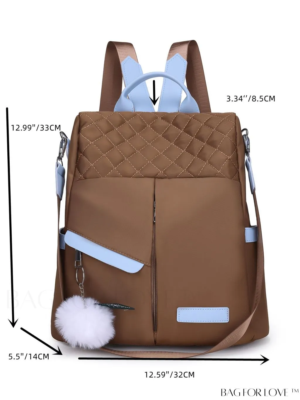 BagForLove - Versatile Multi-Pocketed Backpack with Embellished Pendant
